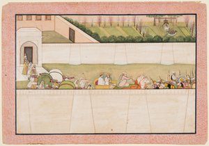 Ramas broers Bharata en Shatrughna vertrekken uit Ayodhya om Rama en Lakshmana te vinden door Unbekannt
