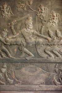 Ramayana beeldhouwwerk, Siem Reap, Cambodja door Unbekannt