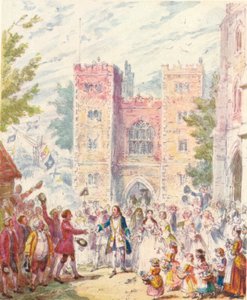 Randulph Crews huwelijk met Hilda in de kerk van Lambeth, 1842, 1903 door Unbekannt