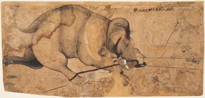 Rao Ram Singhs olifant op hol geslagen, ca. 1700 door Unbekannt