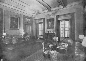 Ontvangstruimte voor het bezoek van koning Victor Emmanuel III en koningin Elena van Italië aan Caïro, ca. 1933