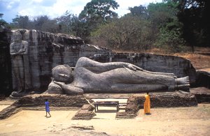 Liggende Boeddha, Gal Vihare, Sri Lanka
