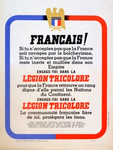 Wervingsposter voor de Vichy Franse Légion Tricolore door Unbekannt