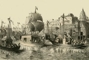 Religieus Festival in Benares, 1890