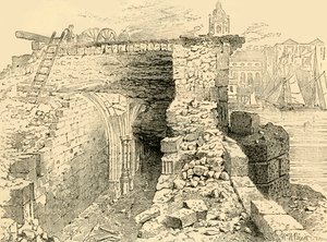 Overblijfselen van de kapel van St. Thomas, Oude London Bridge, c1872 door Unbekannt