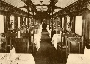 Restauratiewagen op een langeafstandstrein, Zuid-Afrikaanse Spoorwegen, 1930 door Unbekannt