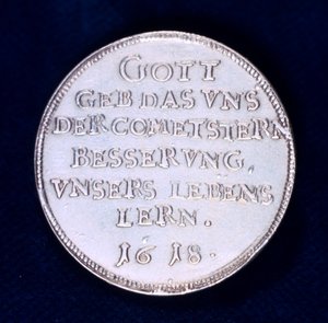 Keerzijde van een medaille ter herdenking van de briljante komeet van november 1618 door Unbekannt