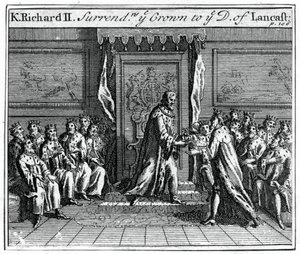 Richard II van Engeland geeft zijn kroon op, 1399 door Unbekannt