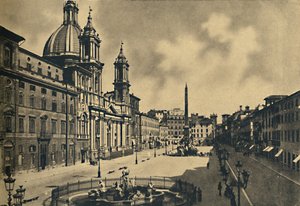 Rome - Circo Agonale - Kerk van St. Agnes - Fonteinen door Bernini, 1910 door Unbekannt