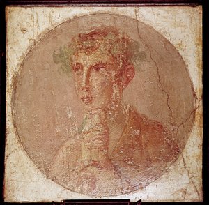 Romeins portretschilderij van een jonge man, Pompeii, Italië door Unbekannt