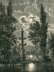 Rostral kolom in de tuinen van het Château de Méréville, Essonne, Frankrijk, 1903