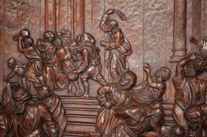 Koninklijke Basiliek van San Francisco el Grande. Jezus verjaagt de handelaars uit de tempel, Madrid, Spanje door Unbekannt