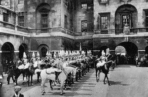 Royal Horse Guards, wisseling van de wacht, Londen, 1915