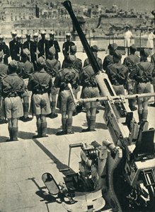 Royal Marines bij de parade ter viering van de succesvolle verdediging van Malta, Tweede Wereldoorlog, 1943-1944