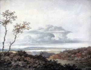 Landelijk landschap en wolkenstudie door Luke Howard, maart 1849