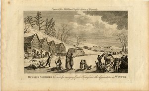 Russische sleeën in de winter, 1750 door Unbekannt