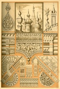Russisch architectonisch ornament en houtsnijwerk, 1898 door Unbekannt
