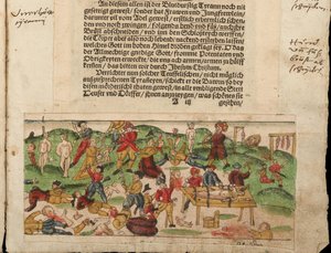 Russische wreedheden in Lijfland in 1578. Uit Johann Jakob Wicks Sammlung von Nachrichten
