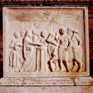 Offer van een os, Tempel van Vespasianus, Pompeii, Italië, 1e eeuw