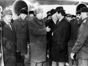 Saddam Hussein en Andrei Gromyko, Moskou, Rusland