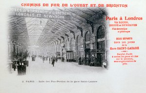 Station Saint-Lazare, Parijs, ca. 1900 door Unbekannt