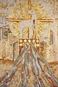 Abdijbasiliek van Saint-Maurice, Mozaïek van Madeleine Diener Het Lam van God en 7 kanalen die de schepping symboliseren, Saint-Maurice, Zwitserland