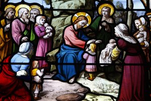 Saint Aignan Kerk: Jezus zegent de kinderen, Chartres, Frankrijk door Unbekannt