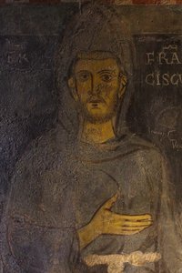 Sint Franciscus van Assisi (detail) van zijn oudste portret, 13e eeuw