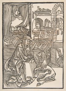 Sint Hiëronymus die een Doorn uit de Poot van de Leeuw Haalt, Lyon 1508 kopie door Unbekannt