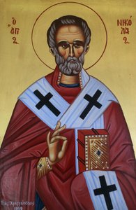 Sint Nicolaas Grieks-orthodox icoon, Griekenland door Unbekannt