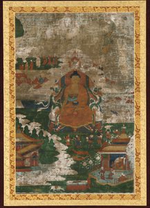Sakyamuni op de troon, en biografische scènes, 18e eeuw door Unbekannt