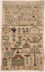 Sampler Fragment, 1817 door Unbekannt