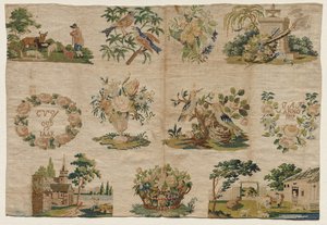 Sampler Fragment, 1819 door Unbekannt