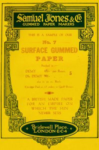 Advertentie van Samuel Jones & Company Gummed Paper Makers, 1919