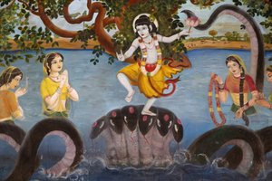 Sandipani Muni School voor behoeftige meisjes gerund door Food for Life Vrindavan. Leven van god Krishna. India