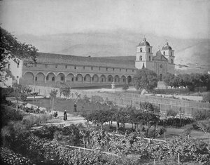 Santa Barbara missie, Californië, ca. 1897 door Unbekannt