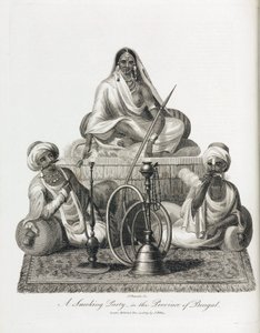 Scène van roken in de provincie Bengalen (India)