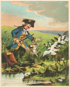 Scène uit De avonturen van Baron Munchausen door Rudolph Erich Raspe, ca. 1850 door Unbekannt