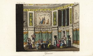 Scène in een gynaeceum, vrouwenkwartier, Oud-Griekenland door Unbekannt