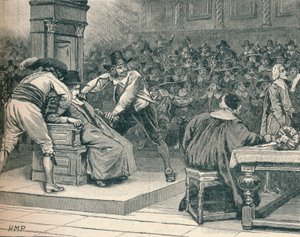 Scène in het Lagerhuis: de Spreker gedwongen, 1629 door Unbekannt