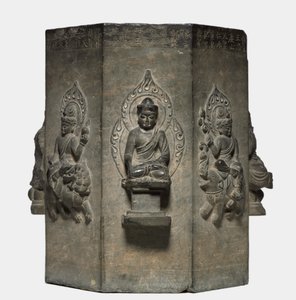 Sectie van een Dharani-zuil, Tang-dynastie 618-907 door Unbekannt