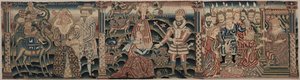 Sectie van een Geborduurde Fries: Rebecca ontmoet Isaac, Abigail ontmoet David, 1625-1649