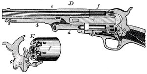 Doorsnede van de Colt-revolver, c1880