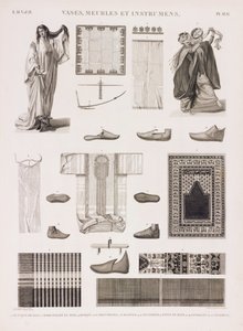 Serie illustraties van traditionele kleding door Unbekannt