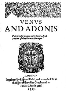 Shakespeares eerste gepubliceerde werk - 1e editie van Venus en Adonis, 1593, 1946 door Unbekannt