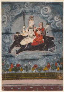 Shiva en Devi op Gajasuras huid, ca. 1675-1680 door Unbekannt