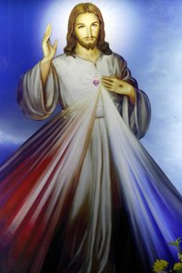 Winkel die religieuze christelijke artikelen verkoopt. Barmhartige Jezus, ik vertrouw op U. Ho Chi Minhstad. Vietnam door Unbekannt