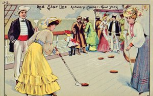 Shuffleboard aan boord van een Red Star Line passagiersschip