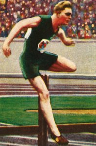 Sid Atkinson uit Zuid-Afrika, winnaar van de 110m horden, 1928