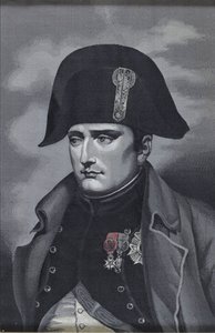 Zijdeweefportret van keizer Napoleon I Bonaparte 1769-1821 door Unbekannt